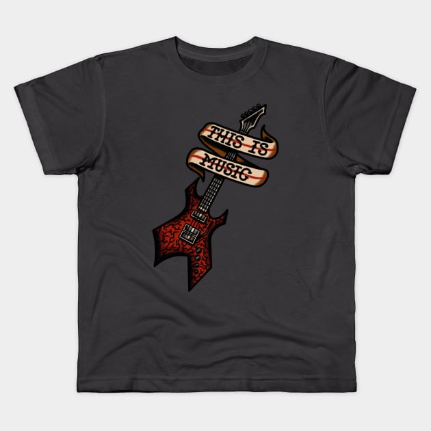 Eddie Knows Music Kids T-Shirt by CKiefer_Draws